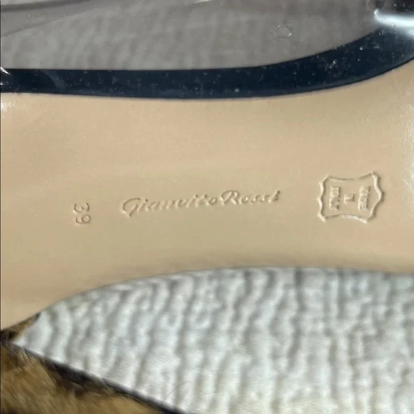 Gianvito Rossi Animal Print Clear Heels - Picture 4 of 4